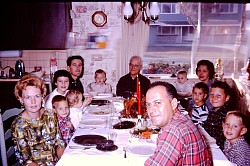 Jerry at dinner with Dad, Paul, Nancy and their families.
